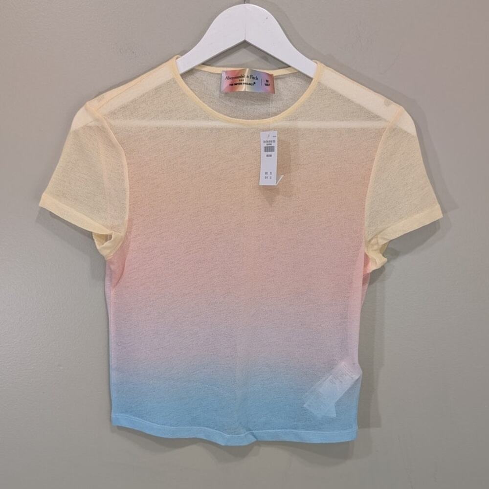 Abercrombie & Fitch Top Baby-T Ombre Rainbow Pride Festival Layer - Size M